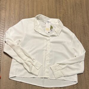 Jon & Anna Cream Collared Button-Front Blouse